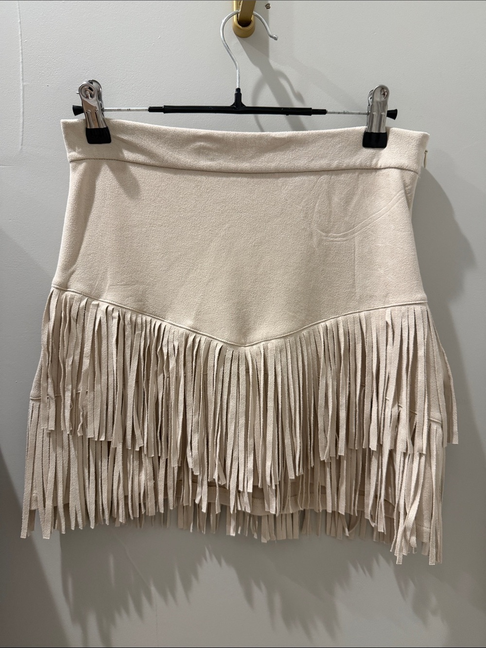 Altar'd State Cream Fringe Mini Skirt
